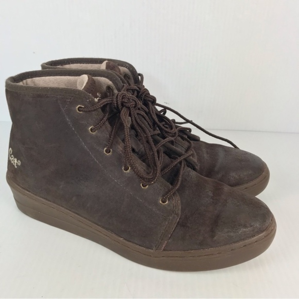 Caterpillar Wide Width Brown Suede Lace Up Booties Size 7.5